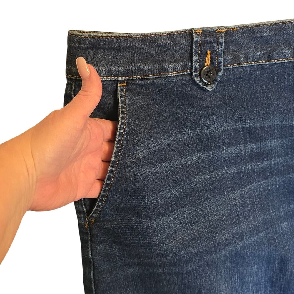 Talbots Denim Jean Mini Skirt Womens Plus Size 20 Blue Stretch Nautical Classic - Picture 6 of 9